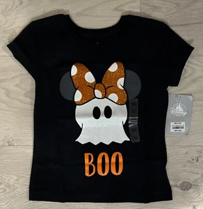 *Disney GIRLS SIZE XXS, S MINNIE MOUSE "BOO" HALLOWEEN TEE SHIRT NWT - Picture 1 of 3