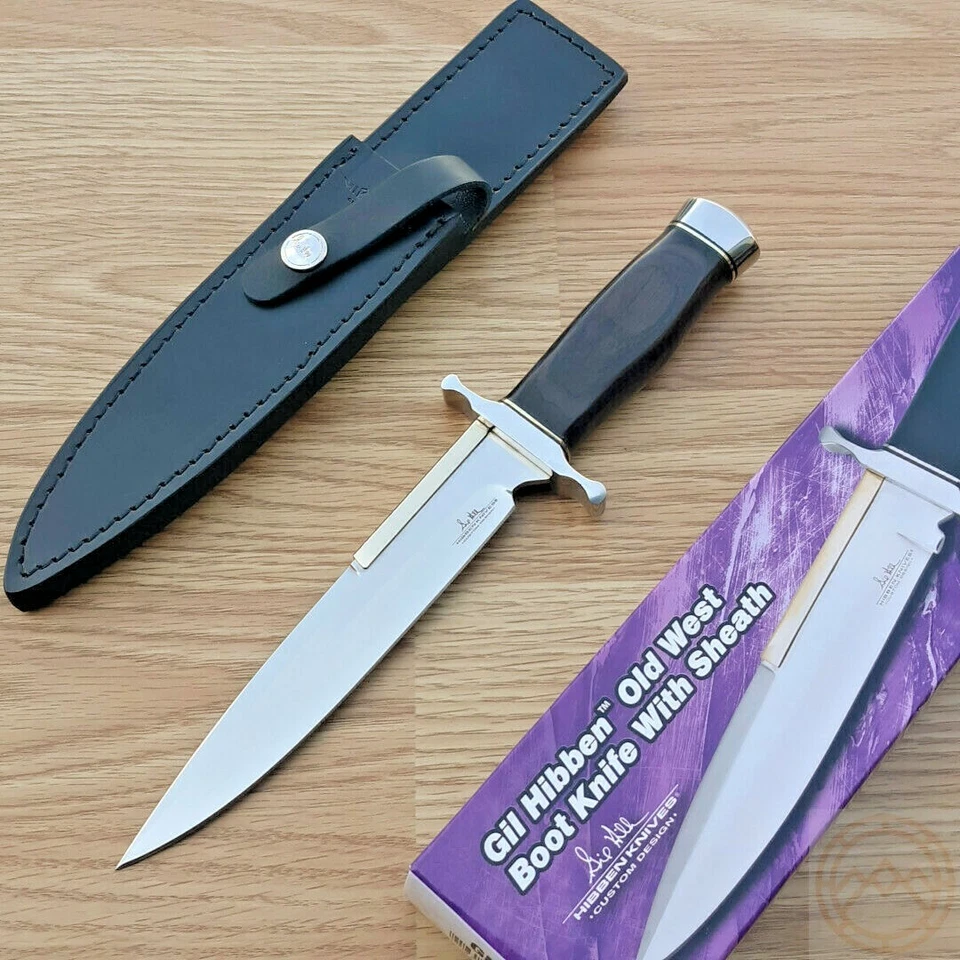 Gil Hibben Hardwood Old West Straight Fixed Blade Boot Knife Sheath Gh5047