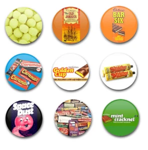 25 mm 1" KNOPF ABZEICHEN SÜSSIGKEITEN SÜSSIGKEITEN SET 1 X9 - Bild 1 von 1