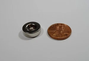Magneti a disco potenti al neodimio terre rare N52 forati 12 mm x 4 mm con foro 4 mm - Foto 1 di 1