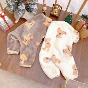 Pet Plush Jumpsuit Velvet Pajamas Dog Clothes Puppy Pullover Clothes Winter π - Picture 1 of 14