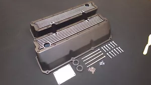 FORD CLEVELAND VALVE COVERS TALL ALUMINIUM CAST POLISH ( QZ105BK ) - Picture 1 of 2