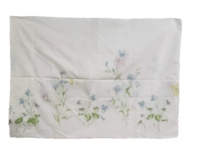 FUNDA DE ALMOHADA ESTÁNDAR DE COLECCIÓN SPRINGMAID SUMMER BREEZE floral blanca pensamientos flor silvestre Foto 1 de 4