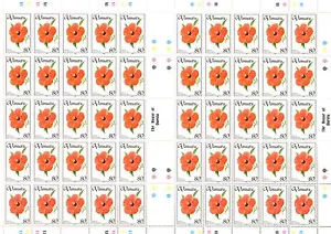 Vanuatu 1993 - FLOWERS - 584 - FULL SHEET - HIBISCUS ROSE - 80 VALUE - Picture 1 of 1