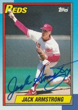 JACK ARMSTRONG  CINCINNATI REDS  SIGNED 1990 TOPPS CARD #642