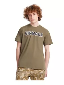 Men's AIRWALK Short Sleeve Graphic Tee Olive Green sizes XS,S,L,2X #2G - Picture 1 of 3