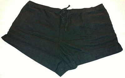 Victoria Secret Women's XL Cotton Linen shorts Black Drawstring Pockets 14 16 32 - Image 1 of 4