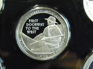 2016 S SILBER EDELSTEIN PROOF CUMBERLAND GAP ATB QUARTER 90% SILBER KOSTENLOSER VERSAND - Bild 1 von 1