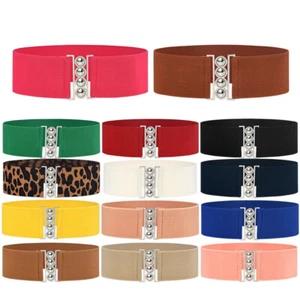 Cintura donna larga elasticizzata vita elastica vestito donna fascia fibbia metallo - Foto 1 di 20