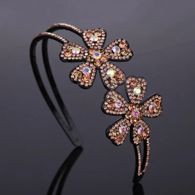 Nueva diadema antideslizante para mujer con diamantes de imitación brillantes diadema flor cristal diadema Foto 1 de 4