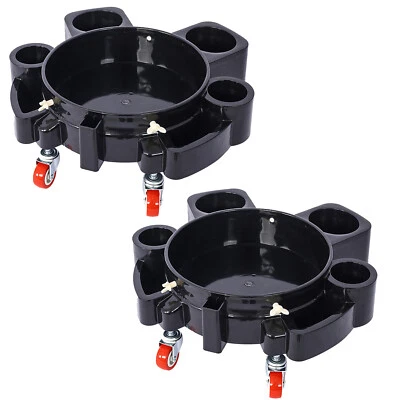 Set of 2 Bucket Dolly 5 Gallon Rolling Bucket Dolly w/ 5 Rolling Swivel Casters - Image 1 of 4