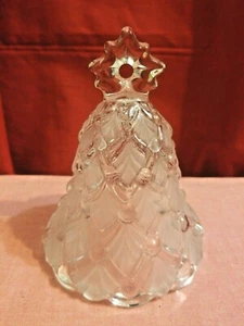 Mikasa Christmas Tree Bell Winter Dreams Satin Frosted Glass - Picture 1 of 6