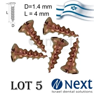 Lot x 5 Screw titanium pin membrane Fixation Bone GBR Ø1.4 L4 tac - Picture 1 of 3