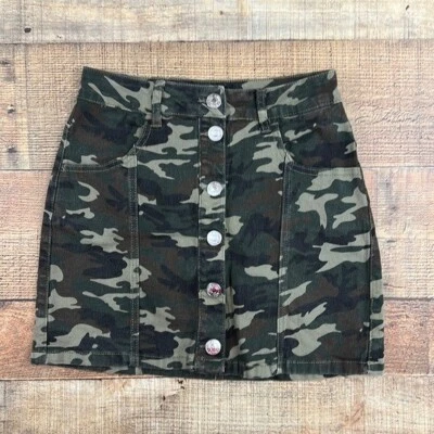 Minifalda vaquera camuflada verde casi famosa de tiro alto para mujer 3 algodón Foto 1 de 4