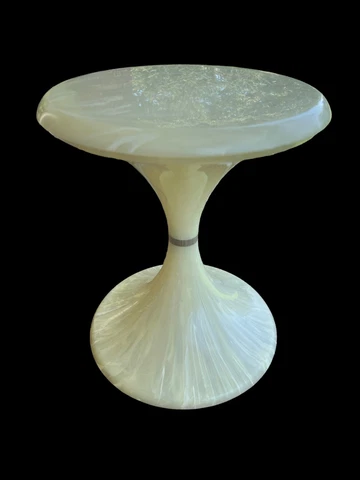 VTG Syroco MCM White Pop Modernist Lucite Side Plant Tulip Table Pedestal 16" Cover