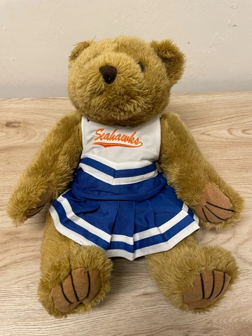 Seattle Seahawks Cheerleader Bear Hometown Products Sitting 11" Plush Bear Cover