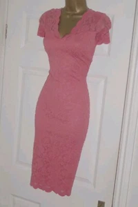 Stretchy vintage 40s 50s lace pencil wiggle evening cocktail dress size 18 - Picture 1 of 4