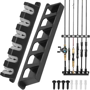 THKFISH Fishing Rod Rack Wall Mount Vertical Fish Pole Holders for Garage Room - Picture 1 of 25