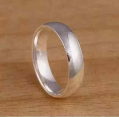 Solid 925 Sterling Silver Plain Wedding Band Comfort Fit Thumb Ring - Image 1 of 4