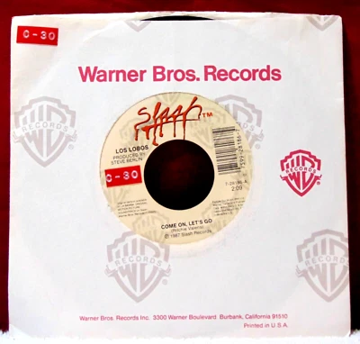 Los Lobos – Come On, Let's Go / Ooh! My Head- 1987 Slash 7-28186 7" Vinyl EX/VG+ - Image 1 of 4