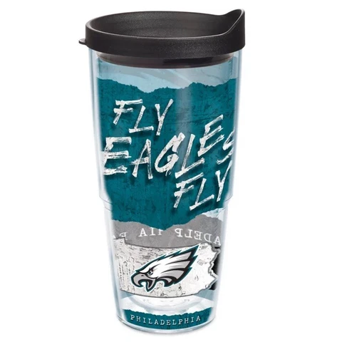 Philadelphia Eagles Tervis Tumbler 24oz Statement Wrap-Made in USA-New Cover
