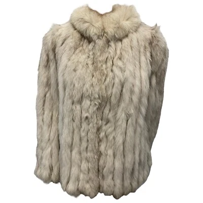 Vintage 80s Niki Natural Blue Fox Fur Short Coat Jacket Finland Women’s Medium - Image 1 of 4