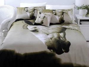 3 Pce DAPPLE Horse Grey KING Size Quilt Doona Duvet Cover Set - Picture 1 of 1
