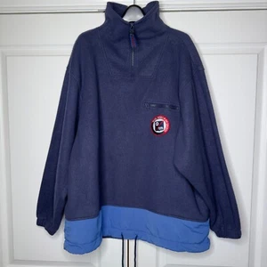 Vtg ABC Sports Jacket Men's XL Navy Fleece Wide World of Sports 1/2 Zip Pullover - Picture 1 of 13