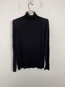 Banana Republic Womens Sweater L Black 100% Merino Wool Base Layer Minimalist - Picture 1 of 9