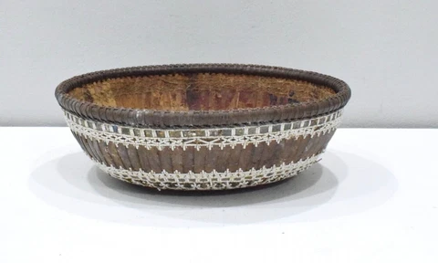Basket Bali Indonesia Beaded Mirror Basket Cover