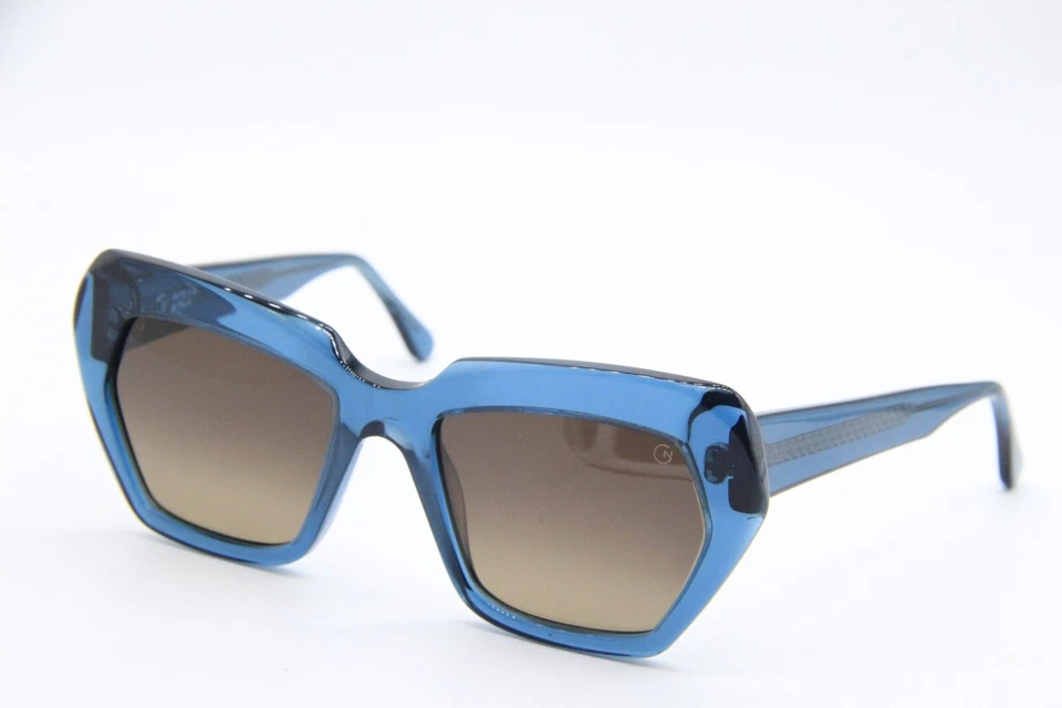 NUEVAS GAFAS DE SOL FATTO A MANO IN ITALIA SVEVA COL. 290 AZULES AUTÉNTICAS 52-20 Foto 1 de 4