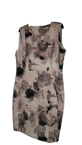 CALVIN KLEIN Smooth Scuba Neoprene Stretch Floral Sheath Dress Size 16 - Picture 1 of 4