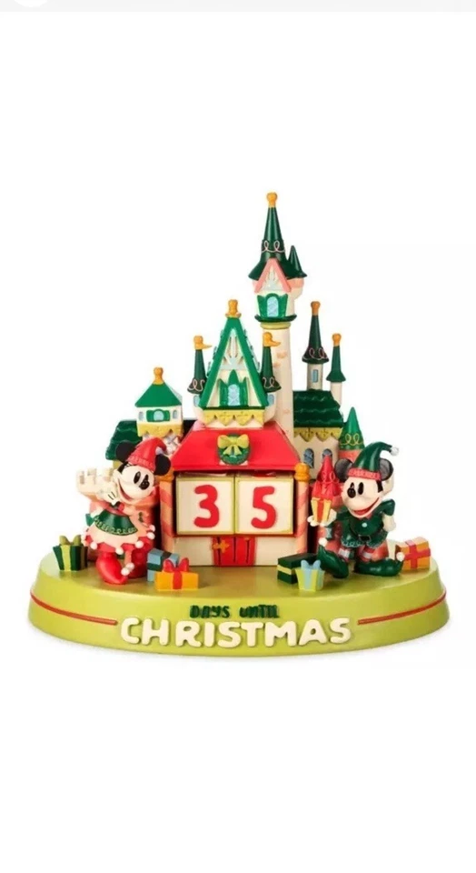 Disney Christmas Countdown Calendar Mickey Minnie Mouse Castle Figurine