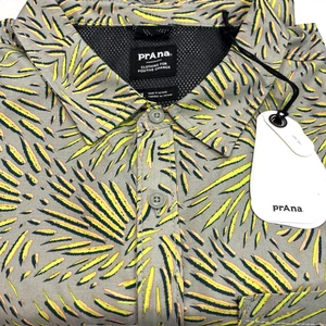 prAna NEW Lost Sol Large Printed SS Vented Juniper Green Fronds Button Up Shirt - Picture 1 of 17