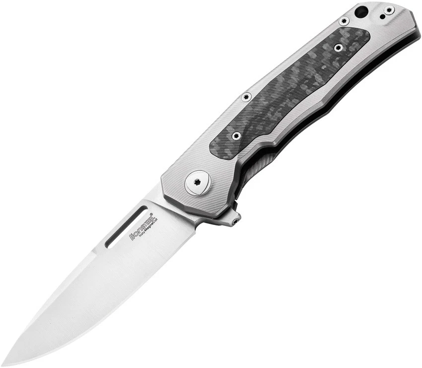 LionSTEEL Q4ttro Gray Titanium & Carbon Fiber Folding MagnaCut Knife Q4GY - Image 1 of 1