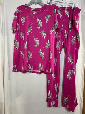 Joyspun Tiger 2 pc Womens Pajama set  Sz Small, Med Pants  w/  pockets New - Image 1 of 4
