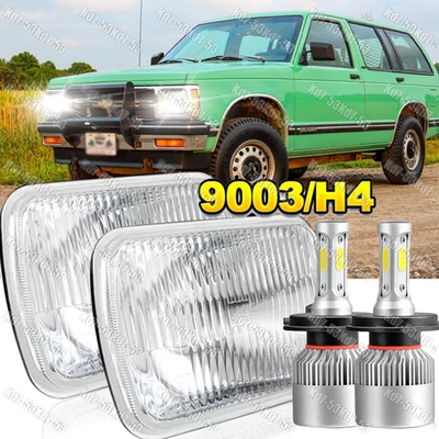 Pair 7X6''/5X7'' LED Headlights Hi/Lo Beam Fit 82-93 Chevy S10 Blazer GMC S15 - Image 1 of 4
