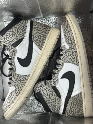 Air Jordan 1 Retro High OG White Cement Tech Grey/Muslin-black-white SZ 9,5 - Image 1 of 4