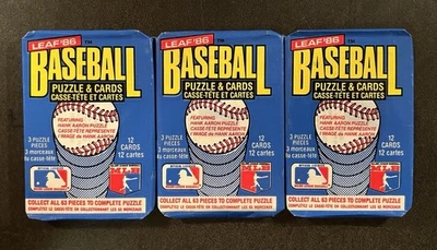 1986 LEAF Donruss бейсбол 3 воск упаковка лот в заводской упаковке Canseco McGriff RC? - Изображение 1 из 2