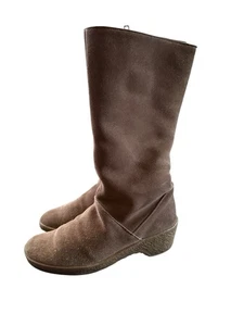 Morlands Women's Brown Leather Lambswool Waterproof Block Boots UK 4.5 Winter - Picture 1 of 12