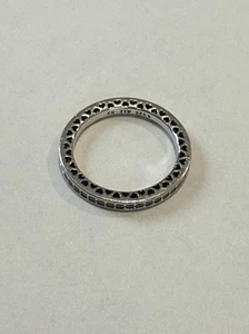 Pandora Ring Sterling Silver Hearts Light Pink Cubic Zirconia Enamel Size 6 - Picture 1 of 8