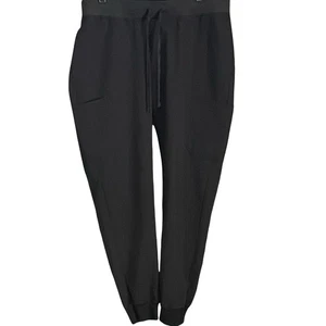 Mandala Jogger Scrub Pants Womens L Black Equa-Tek Cargo Elastic Waist Medical - Picture 1 of 9