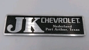 Vintage JK Chevrolet Nederland Port Arthur, TX Dealer Metal Badge Emblem 4.5" - Bild 1 von 3