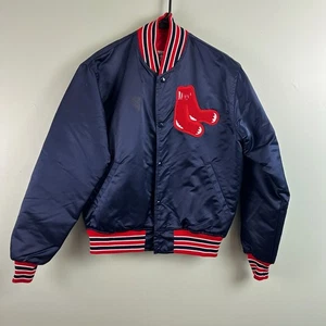 Vintage Boston Red Sox Jacke Herren M blau Starter 80 S 90 S Satin Mantel Hergestellt in den USA - Bild 1 von 12