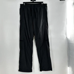 Nike Windbreaker Track Pants Mesh Lined Ankle Zip Elastic Men‘s Medium Black - Picture 1 of 12