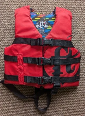 Chaleco salvavidas Full Throttle ~ Niño ~ 30-50 libras ~ Pecho rojo 20-25" Foto 1 de 2