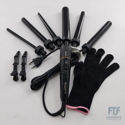 BESTOPE PRO Lockenstab Große und Kleine Locken Set - 6 in 1 Mit Verschiedenen Aufsätz... L-F