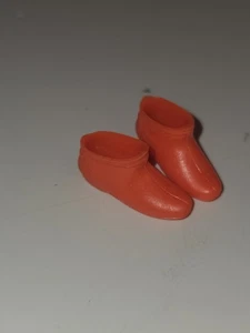 Scarpe stivaletti vintage Barbie Francie arancione squishy Giappone - Foto 1 di 5