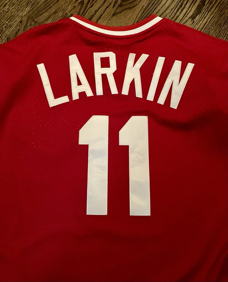Cincinnati Reds MLB Jersey Barry Larkin Hall Of Fame Cooperstown Mitchell Ness - Image 1 of 4