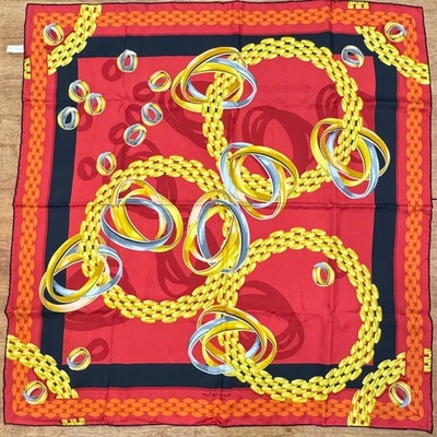 RARE Cartier Silk Scarf Multicolor Logo Pattern Women's Auth from Japan - Image 1 of 4